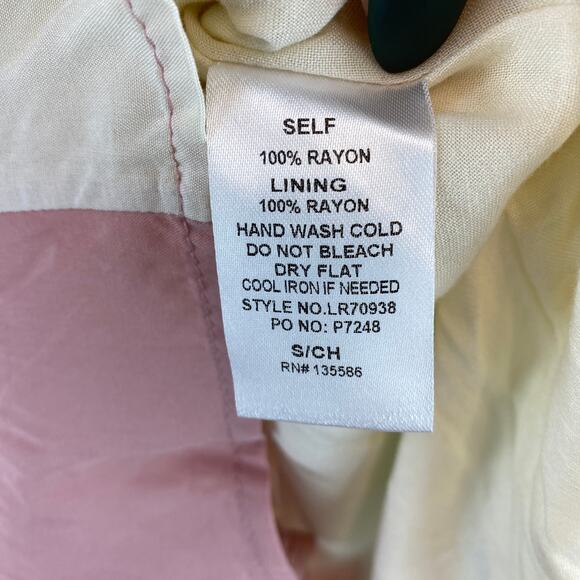 NWT Main Strip Cream/White/Mint/Rose Colorblock Tie Waist Romper Size Small - Picture 9 of 14